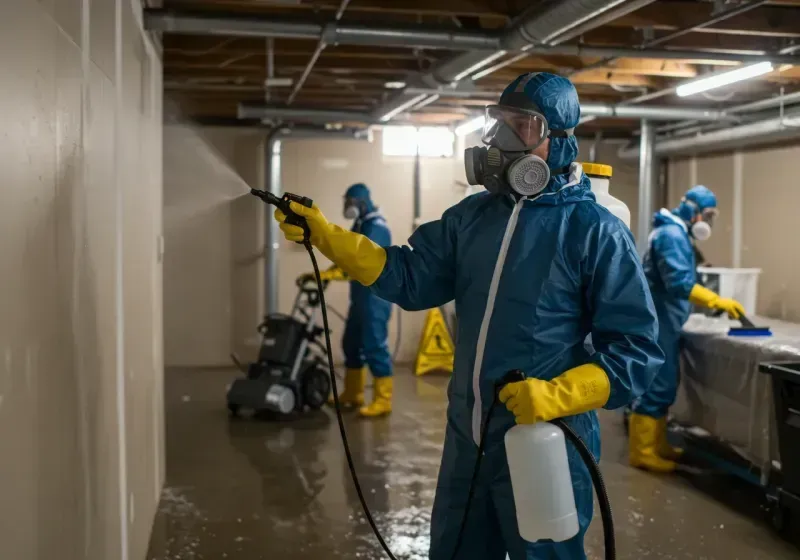 Basement Sanitization and Antimicrobial Treatment process in Heflin, AL