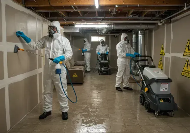 Basement Moisture Removal and Structural Drying process in Heflin, AL